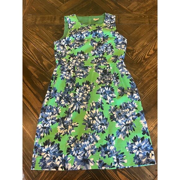 J.CREW WOMEN 4 FLORAL COTTON DRESS SLEEVELESS SUMMER PREPPY WEDDING SPRING TRIP - Picture 1 of 12